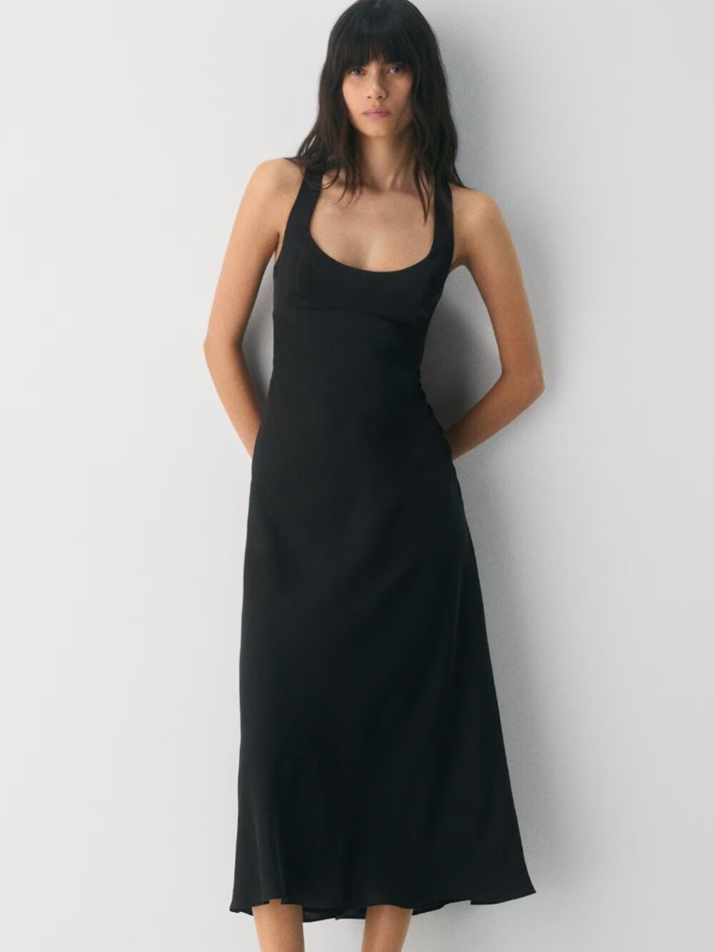 NWT Aritzia Ten Candela Satin Dress in Black Size 00